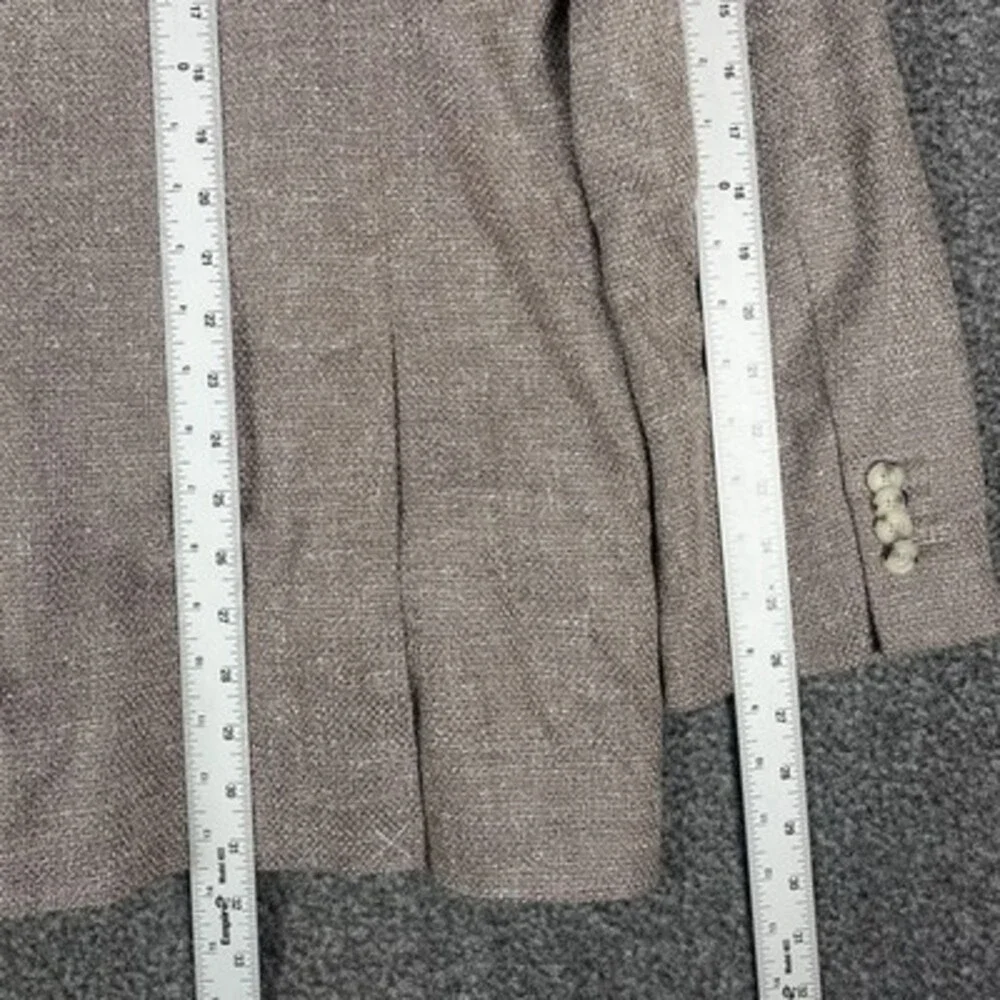 JOSEPH‎ ABBOUD Mens Linen Unstructured Blazer 48L Beige Surgeon Cuff Summer $279